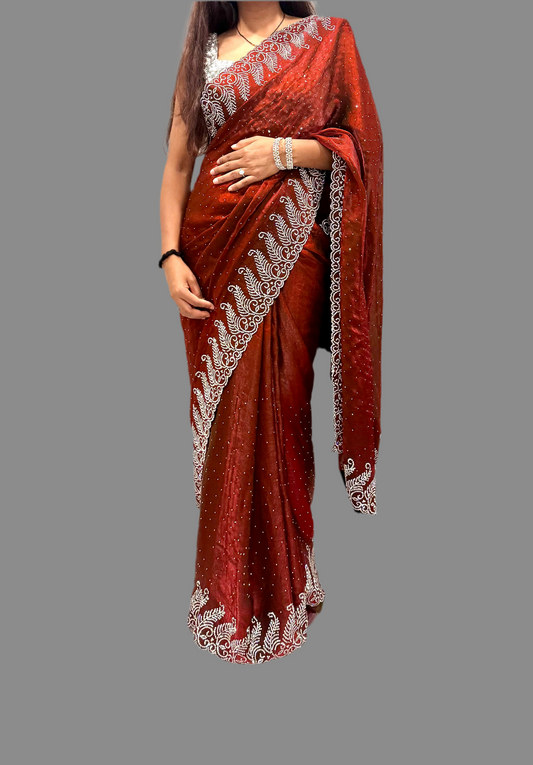 Fern Organza Silk Sari