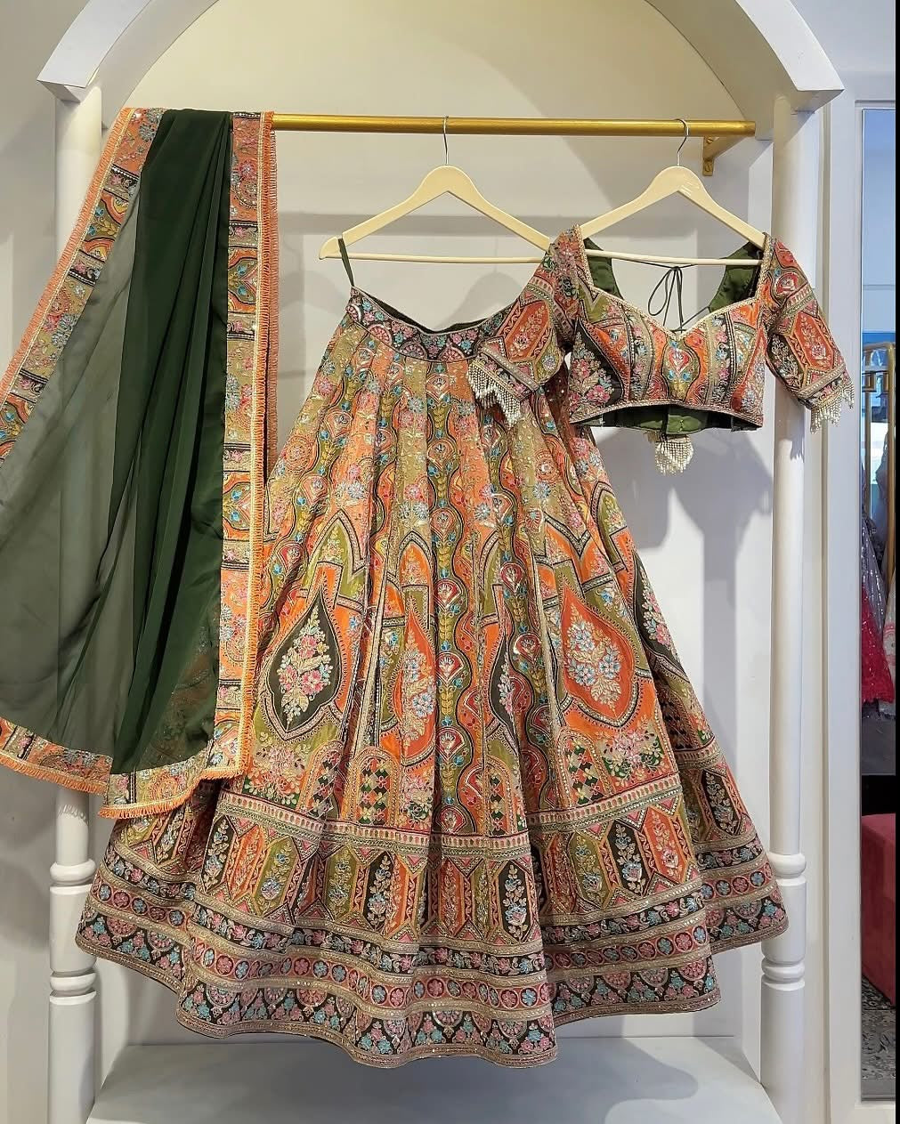 Radha Olive Hue Lehenga Set