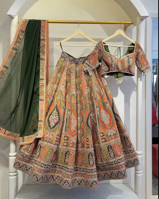 Radha Olive Hue Lehenga Set