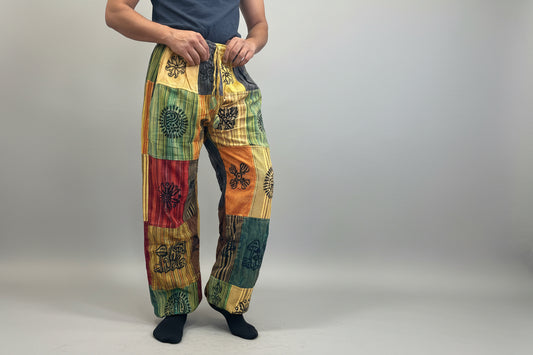 Yellow Hue Patchwork Pants