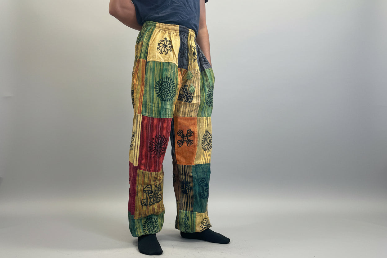 Yellow Hue Patchwork Pants