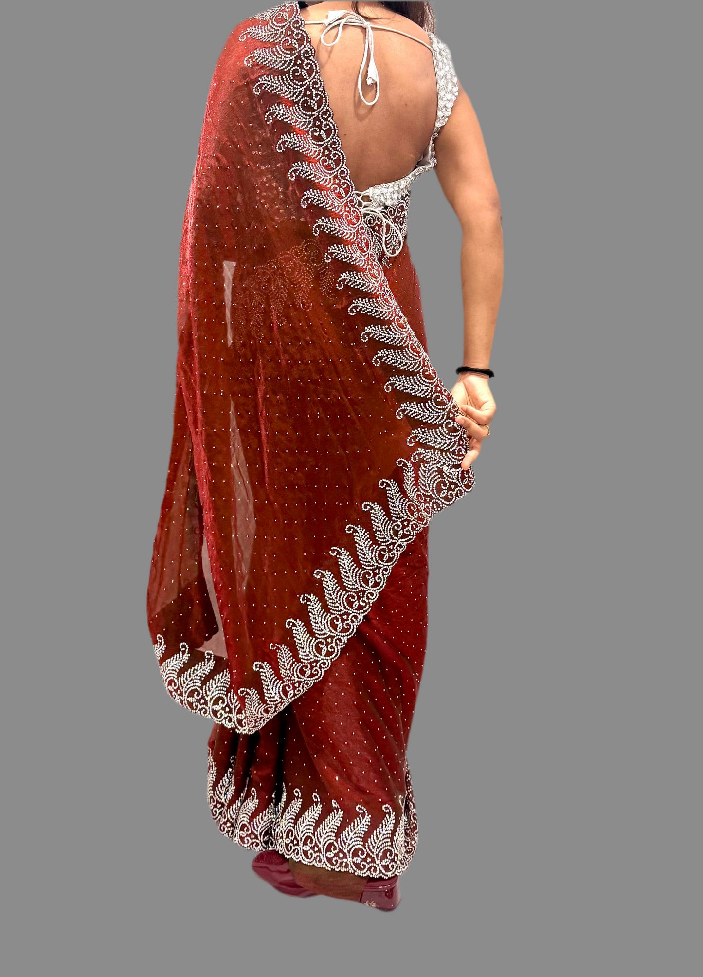 Fern Organza Silk Sari