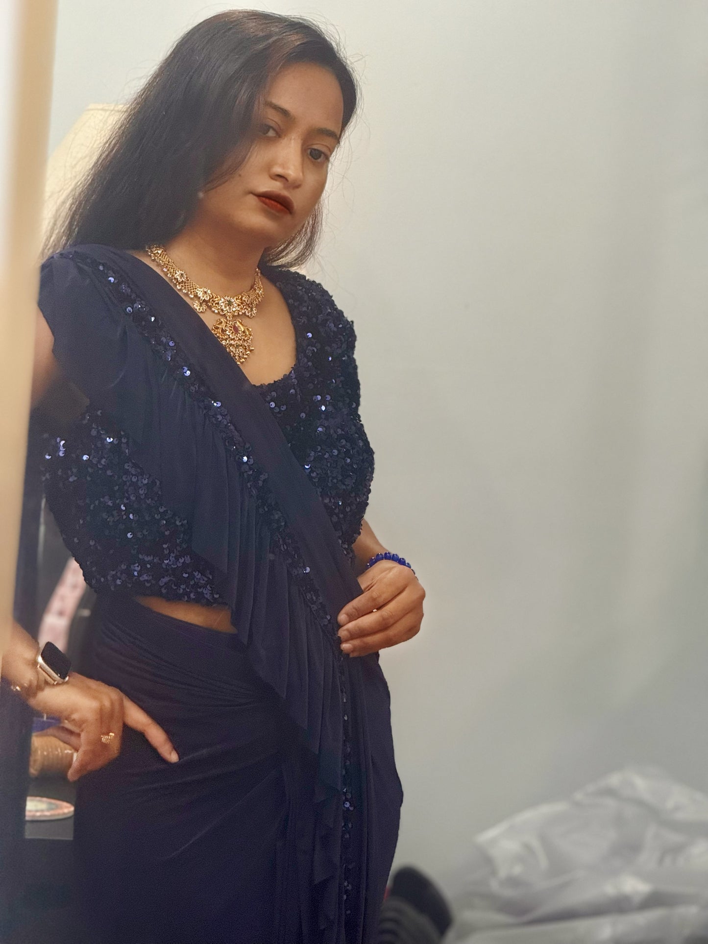 Seqine Ruffle Sari set