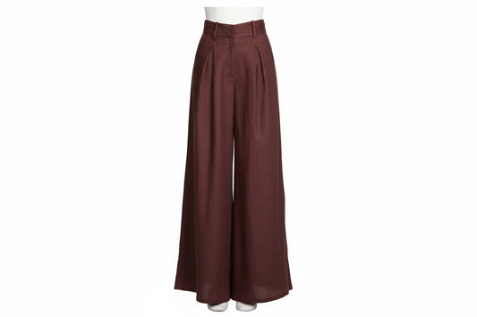 Mid Rise Flare linen pant